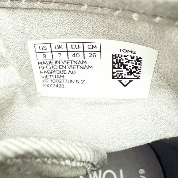 TOMS | Camarillo Sneakers Cement Gray Corduroy Velvet Laces High-Top | Size 9 - Picture 9 of 9